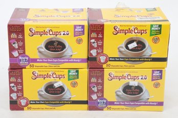 4 Boxes Of Simple Cups 2.0 Disposable K-Cups, Filters & Lids