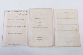 AMERICANA:  Pre-Civil War Political Pamphlets- Maine, Vermont,  Virginia Bounty Land Claims