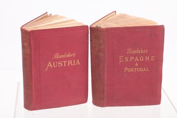 2 1900's Travel Manuals, Austria Incl. Hungary,Transylvania, Dalmatia & Bosnia & Spain And Portugal,w/ Maps