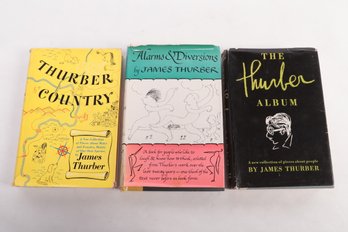 3 , 1st Ed, James Thurber Books W/ Stories, Essays , Humorous Satire. Historical & Familial Photos & Drawings