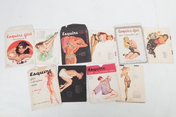 5 Vintage Esquire Calendars From 1950's