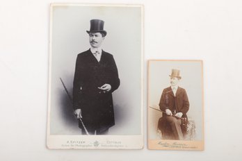 Late 1800's Album Cabinet Photograph With Matching CDV Of Same Gentleman