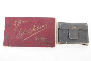 1874 Ledger/Diary Along With Late 1800's Glenn Island Lake George NY Souvenir Album Of Photos