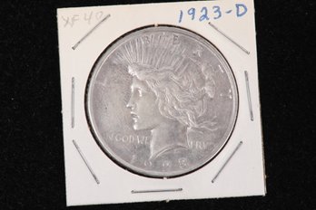 1923-D Peace Silver Dollar - Labeled XF40