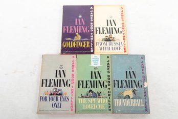 5 Ian Fleming James Bond Novels , Including Gold Finger , The Spy Who Loved Me  & From Russia With Love