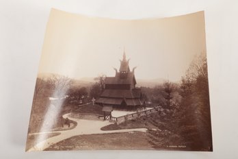 Circa 1883 Knud Knudsen Photograph Fantoft Stave Church, Norway
