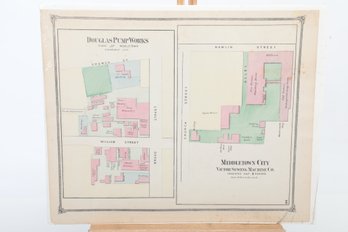 1874 Beers Atlas Map Of Middletown: Douglas Pump Works/Victor Sewing Machine Co.