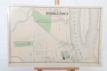 1874 Beers Atlas Map Of CT: Part Of The City Of Middletown