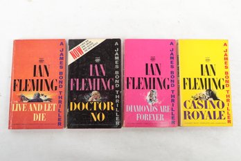 4 Vintage Ian Fleming Novels , Including Casino Royale , Dr. No & Live And Let Die