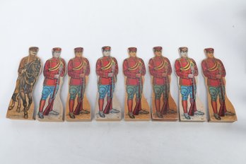 Set If 8 Antique Wooden Toy Soldiers, Including General John Pershing