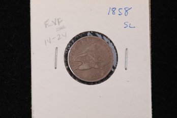 1858 Flying Eagle Cent - Small Letters Labeled F-VF