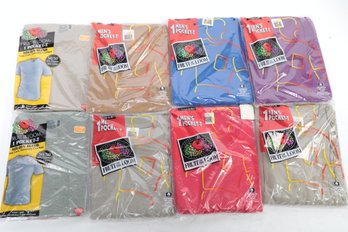 8 N.O.S. Mens Fruit Of The Loom Single Pocket T-shirts (XL) Assorted Colors