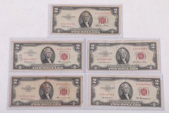 5 Red Seal $2 Bills