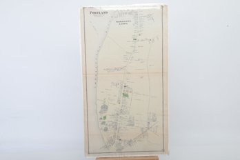 1874 Beers Atlas Map Of CT: Town Of Portland