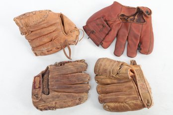 4 Vintage Gloves Eddie Miller- Art Manaffey- Jim 'Catfish' Hunter & Andia