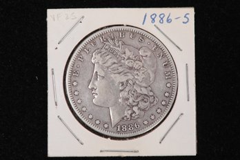 1886-S Morgan Silver Dollar - Labeled VF25