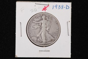 1938-D Walking Liberty Half - Labeled F20