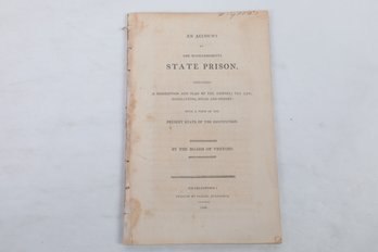 EARLY AMERICAN PRISONS 1806 An Account Of The Mass. State Prison.