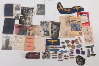 Grouping WWII American Soldier's Personal Documents, Photos, Booklets Including Nazi Germany Piece