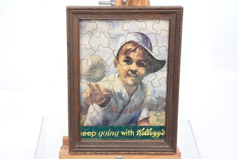 Framed Vintage 1930's Kelloggs Advertising Puzzle