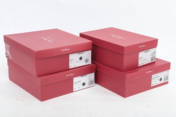4 Salvator Ferragamo Shoe Boxes W/Some Dust Covers (EMPTY BOXES)