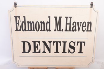 Very Large Vintage Hand Painted  Wooden Dentist Signed Double Sided