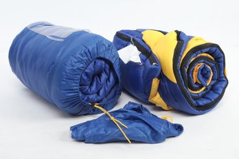 2 Adult/teen Sleeping Bags - Easy Care Fiberfill - Recently Laundered With Each Carry Bag