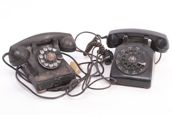 2 Western Electric Rotary Dial Telephones - Early And Earlier 1900's