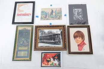 Mixed Grouping Of Vintage/Antique Framed Lithographs, Prints, Etc.