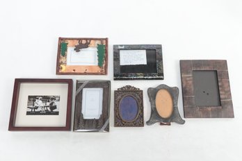 7 Different Picture Frames - 2 VT Themed - 1 Handmade From Philippines - 2 Antique Frames