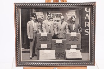 Framed 10' X 8' Photograph Phillip Morris Cigarettes For WWII Troops Picture With Shriners (Waterbury)
