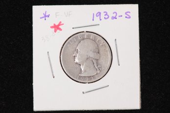 1932-S Washington Quarter - Labeled F/VF