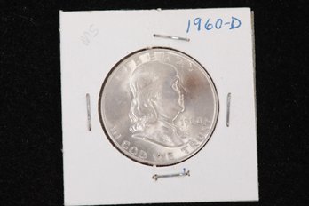 1960-d Franklin Half Dollar - Labeled MS