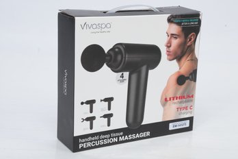 Vivaspa - Lithium Rechargeable Percussion Massager With 4 Attachments - New