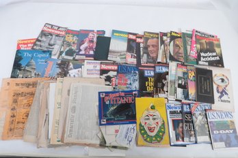 Large Lot Of Various Magazines & Ephemera Including 1890's Newspapers & Other