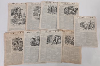 Grouping 1880's Young Folks Magazines