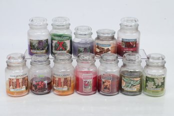 12 Scented Candles - Mostly Yankee Candle - In Various State Of Burn - For Crafters Or Flicker Lovers