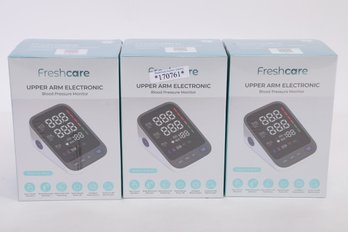 Lot Of 3 Freshcare Blood Pressure Machine, Automatic Digital Upper Arm Blood Pressure Monitor