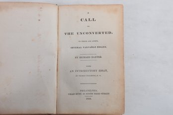 Richard Baxter, A Call To The Unconverted, Philadelphia : Uriah Hunt 1834 Catalog