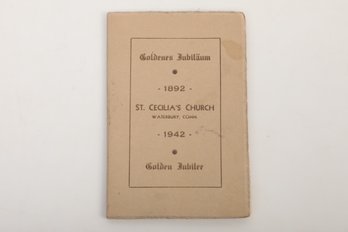 1942 St Cecilia's Church Waterbury Conn Goldenees Jubilaum Picture Booklet