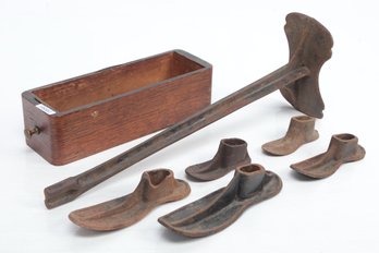 Antique Cast Iron Shoe Cobblers Kit ~ 6 Pieces