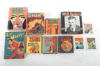 Vintage Childrens Books  G-Man, Captain Marvel, Little Orphan Annie