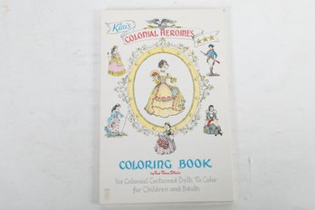 .large Format Childrens Vintage Kims Colonial Heroines Coloring Book,