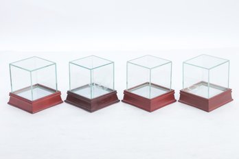 Lot Of 4 Glass Baseball Display Cases