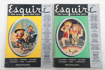 2 Esquire Magazines, 1939 February & June , ERNEST HEMINGWAY , ALEXANDER LINDEY FRANZ JOS