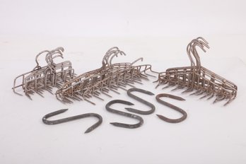 Grouping Of Metal Meat Sausage Hangers - Commercial Grade