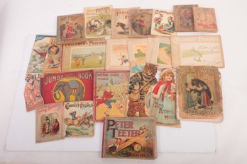Antique Grouping Of Children's Books & Ephemera