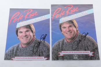 Pair Of Pete Rose Signed Flyer Lot