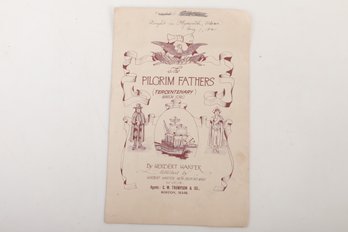 1921 'The Pilgrim Fathers' Tercentienary March Sonjg Sheet Music