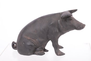 Vintage Cast Iron Pig Coin Bank